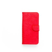 Schubben design Lederen Bookcase hoesje voor de Apple iPhone 8 Plus - Rood