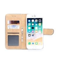 Schubben design Lederen Bookcase hoesje voor de Apple iPhone 8 Plus - Zwart