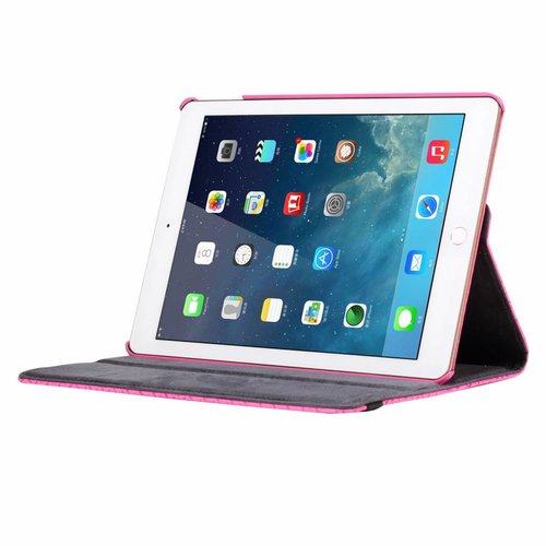 Schubben design Lederen Roterende hoes voor de Apple iPad Air 9.7 inch - Roze