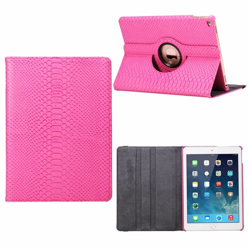 Schubben design Lederen Roterende hoes voor de Apple iPad Air 9.7 inch - Roze