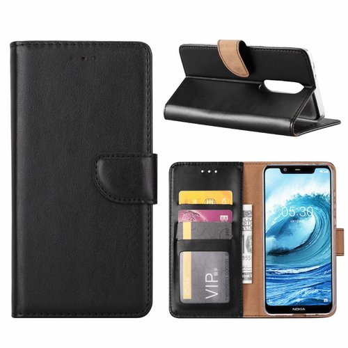 Bookcase Nokia 5.1 Plus hoesje - Zwart