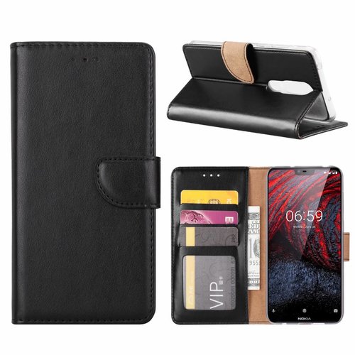 Bookcase Nokia 6.1 Plus hoesje - Zwart