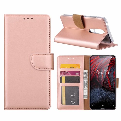 Bookcase Nokia 6.1 Plus hoesje - Rosé Goud