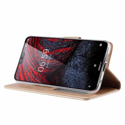 Bookcase Nokia 6.1 Plus hoesje - Goud