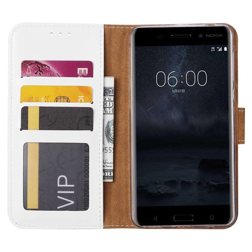 Bookcase Nokia 6.1 hoesje - Wit