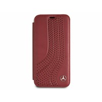 Mercedes-Benz Originele Upward Wave Bookcase voor de Apple iPhone X / XS - Rood