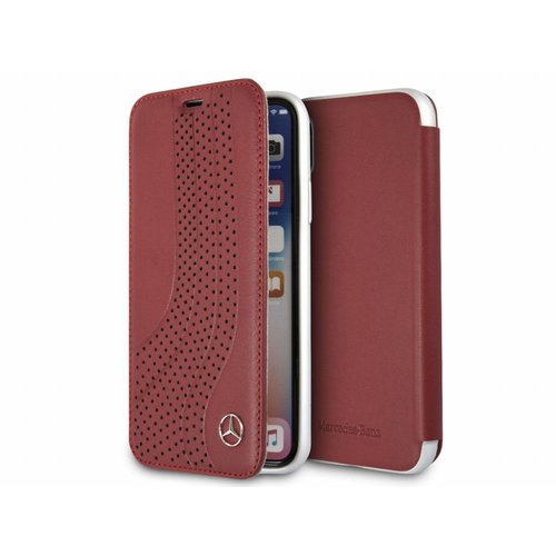 Mercedes-Benz Originele Upward Wave Bookcase voor de Apple iPhone X / XS - Rood