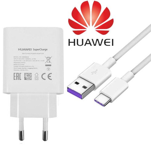 Huawei Originele Supercharger Oplader Adapter kop + USB 3.1 Type-C kabel - 5A