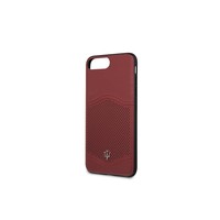 Maserati Originele Koningsleer Back Cover Hoesje voor de Apple iPhone 6 Plus / 6S Plus /  7 Plus / 8 Plus - Bordeauxrood