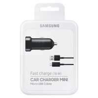 Samsung Originele Adaptive Fast Charging Mini Autolader met 100cm Mirco-USB kabel - Zwart