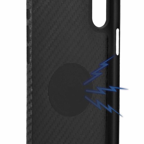 Nevox Originele Magnet Carbon Back Cover Hoesje voor de Apple iPhone XS Max - Zwart