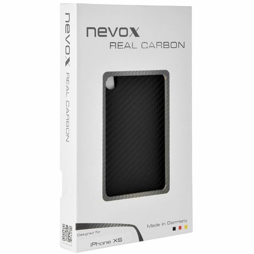 Nevox Originele Carbon Back Cover Hoesje voor de Apple iPhone XS - Zwart
