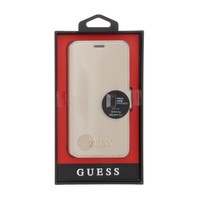 Guess Originele Saffiano Collection Bookcase hoesje voor de Samsung Galaxy S7 - Beige