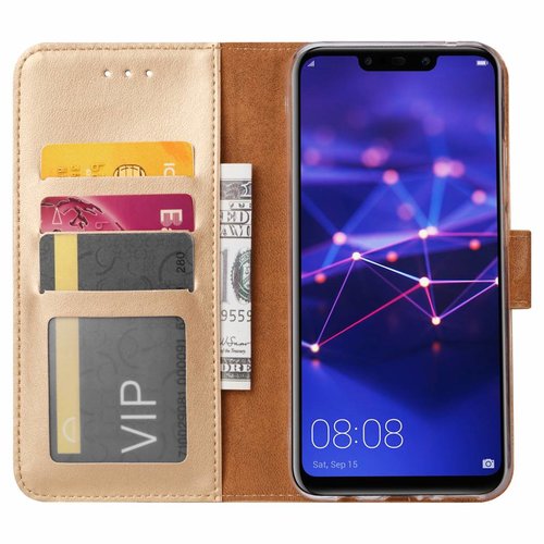 Bookcase Huawei Mate 20 Lite hoesje - Goud