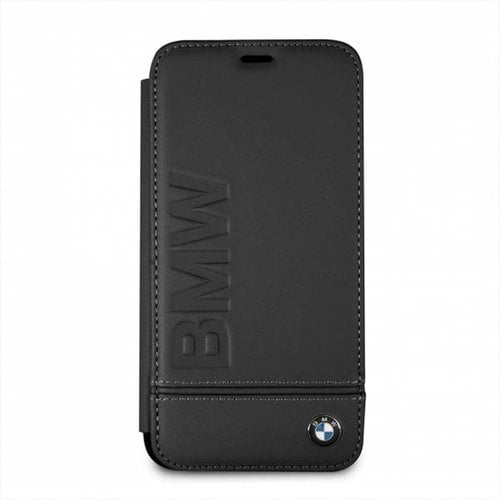 BMW Originele Signature Debossed Logo Folio Bookcase voor de Apple iPhone XS Max - Zwart