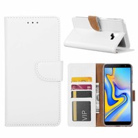 Bookcase Samsung Galaxy J6 Plus 2018 hoesje - Wit