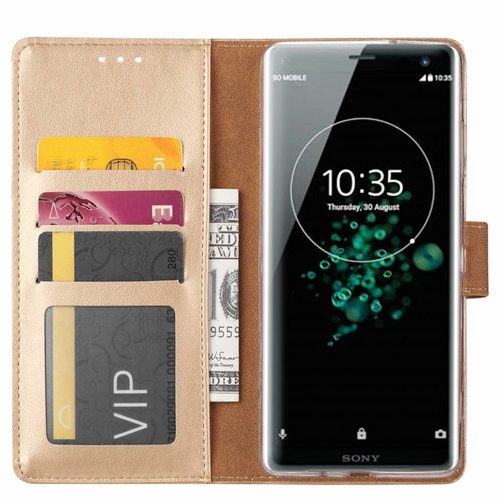 Bookcase Sony Xperia XZ3 hoesje - Goud