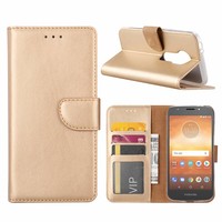 Bookcase Motorola Moto E5 Play hoesje - Goud