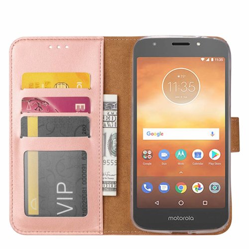 Bookcase Motorola Moto E5 Play hoesje - Rosé Goud