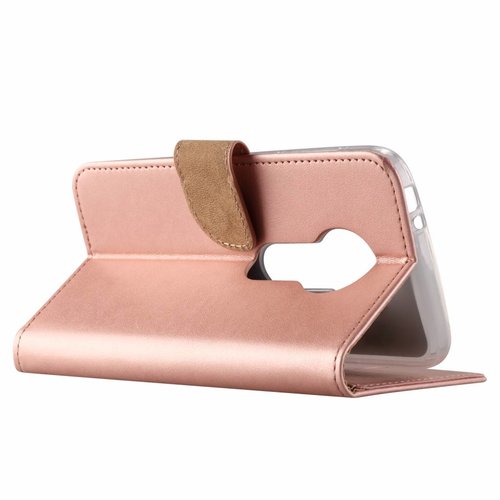 Bookcase Motorola Moto E5 Play hoesje - Rosé Goud