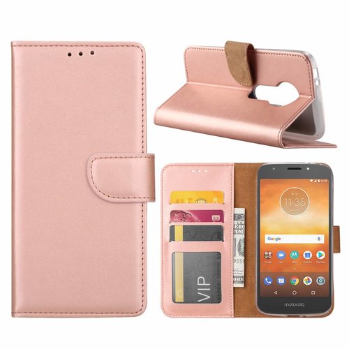 Bookcase Motorola Moto E5 Play hoesje - Rosé Goud