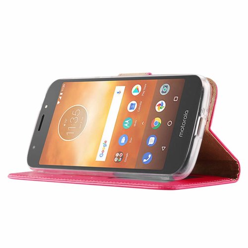 Bookcase Motorola Moto E5 Play hoesje - Roze