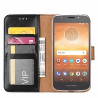 Bookcase Motorola Moto E5 Play hoesje - Zwart