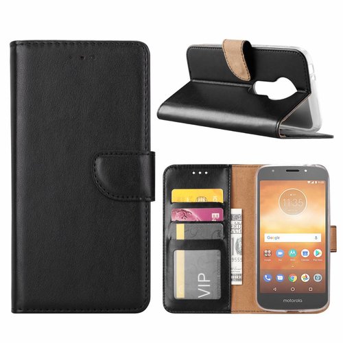 Bookcase Motorola Moto E5 Play hoesje - Zwart
