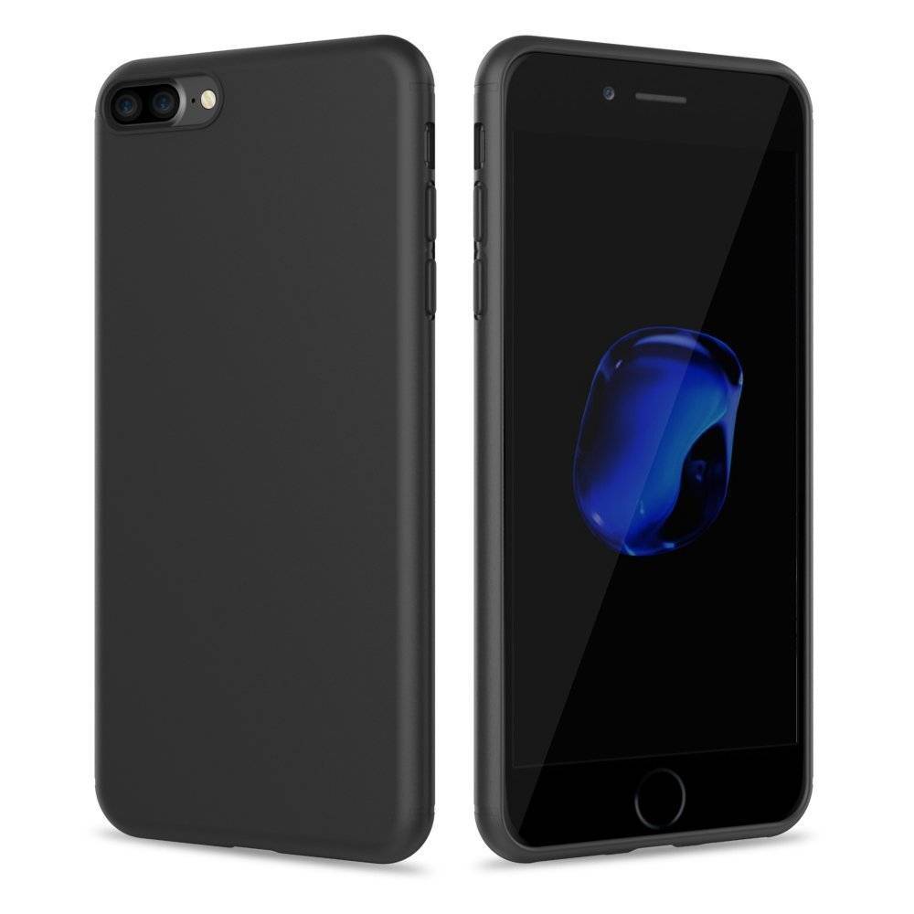 klap Autonoom Susteen Apple iPhone 8 Plus siliconen (gel) achterkant hoesje - Zwart - Diamtelecom