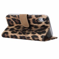 Panter print lederen Bookcase hoesje voor de Apple iPhone XR