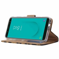 Tijger print lederen Bookcase hoesje voor de Samsung Galaxy J6 2018