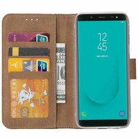 Tijger print lederen Bookcase hoesje voor de Samsung Galaxy J6 2018