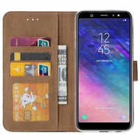 Tijger print lederen Bookcase hoesje voor de Samsung Galaxy A6 Plus 2018