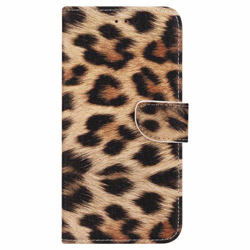 Panter print lederen Bookcase hoesje voor de Samsung Galaxy A6 Plus 2018