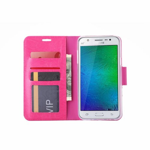 Bookcase Samsung Galaxy J7 2016 hoesje - Roze