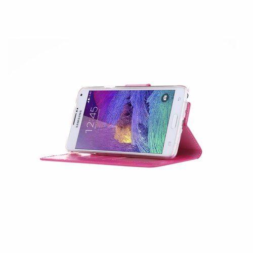 Bookcase Samsung Galaxy Note 4 hoesje - Roze