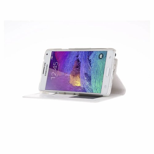 Bookcase Samsung Galaxy Note 4 hoesje - Wit