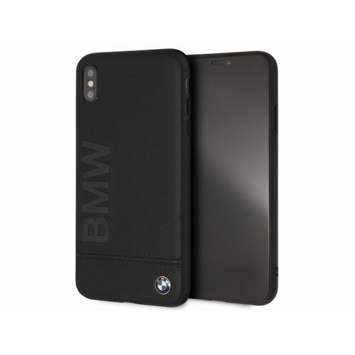 BMW Originele Signature Debossed Logo Folio Back Cover Hoesje voor de Apple iPhone XS Max  - Zwart