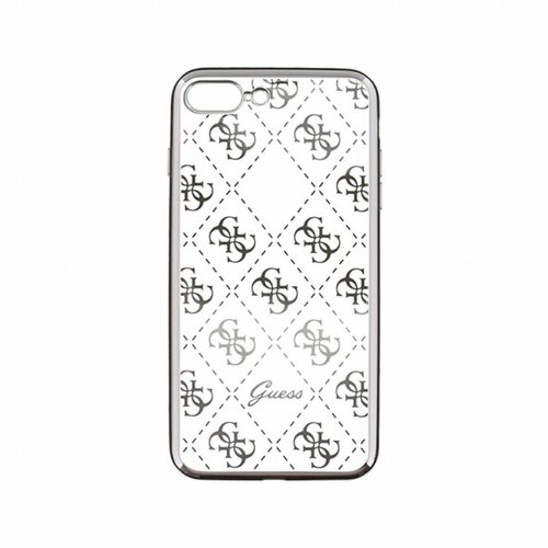 Guess Originele Scarlett Transparant Hard TPU Back Cover Hoesje voor de Apple iPhone 7 / 8 Plus - Zilver