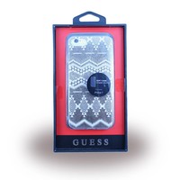 Guess Originele Tribal 3D Aztec Transparant Hard TPU Back Cover Hoesje voor de Apple iPhone 7 / 8 - Taupe