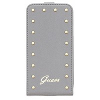 Guess Originele Studded Collection Flip Case hoesje voor de Samsung S5 - Grijs