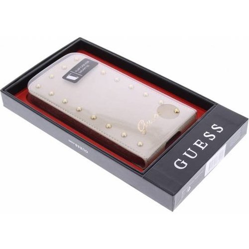 Guess Originele Studded Collection Flip Case hoesje voor de Samsung S5 - Beige