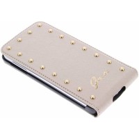 Guess Originele Studded Collection Flip Case hoesje voor de Samsung S5 - Beige