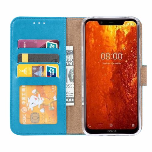 Bookcase Nokia 8.1 hoesje - Blauw