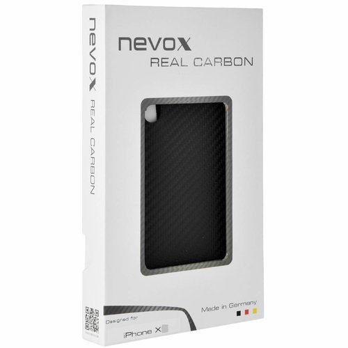 Nevox Originele Carbon Back Cover Hoesje voor de Apple iPhone X - Zwart