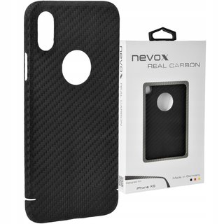 Originele Carbon Back Cover Hoesje Logo Edition voor de Apple iPhone XS - Zwart