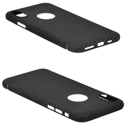 Nevox Originele Carbon Back Cover Hoesje Logo Edition voor de Apple iPhone XS - Zwart