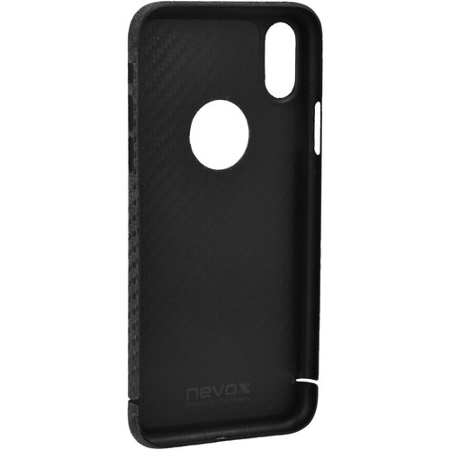 Nevox Originele Carbon Back Cover Hoesje Logo Edition voor de Apple iPhone XS - Zwart