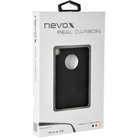 Nevox Originele Carbon Back Cover Hoesje Logo Edition voor de Apple iPhone XS - Zwart