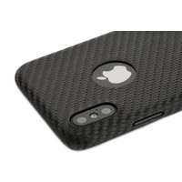 Nevox Originele Carbon Back Cover Hoesje Logo Edition voor de Apple iPhone XS - Zwart